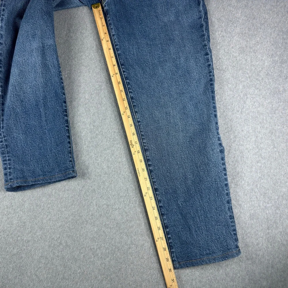 Lands' End Square Rigger Jeans Blue Med Wash Straight Denim Mens 35x30